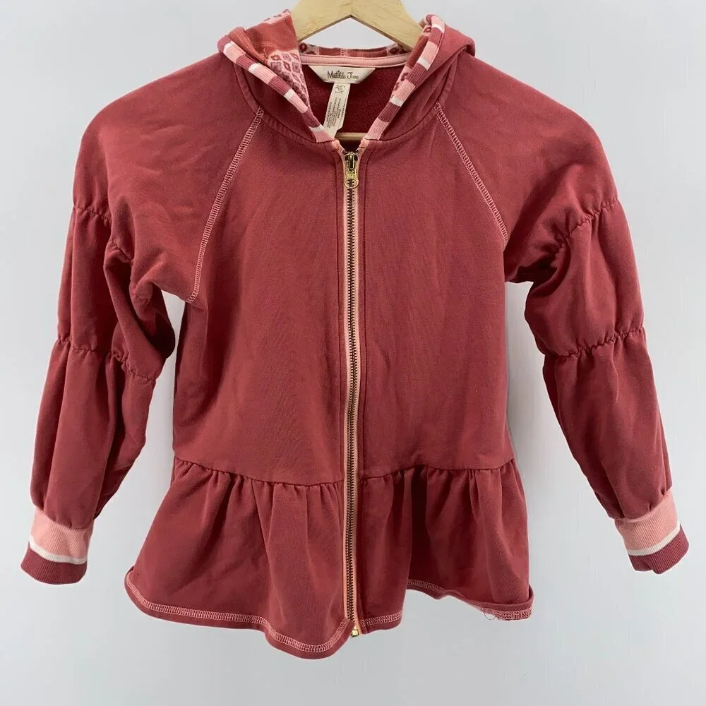 Matilda Jane Blair Zip Front Ruffle Hem Hoodie